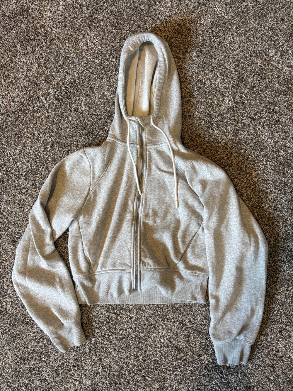 all in motion Light Gray Cropped Zip Hoodie Sweater - Women
